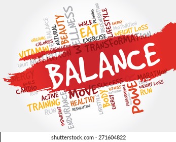 BALANCE word cloud, fitness, sport, health concept
