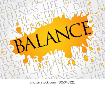 BALANCE word cloud, fitness, sport, health concept