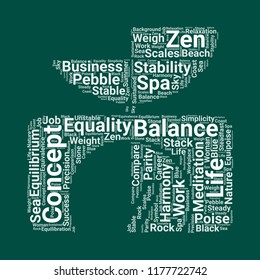 balance word cloud. word cloud of balance shape can be use for blog.