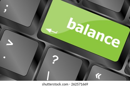 balance word on computer keyboard key button