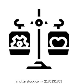 balance of work and life tasks glyph icon vector. balance of work and life tasks sign. isolated symbol illustration