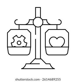 balance of work and life tasks line icon vector. balance of work and life tasks sign. isolated contour symbol black illustration