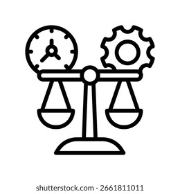 Icono de esquema de Vector de trabajo de equilibrio. Archivo EPS 10