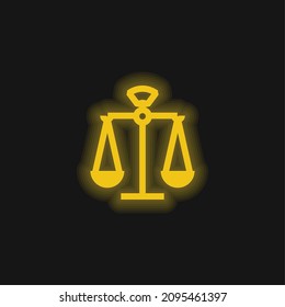Balance yellow glowing neon icon