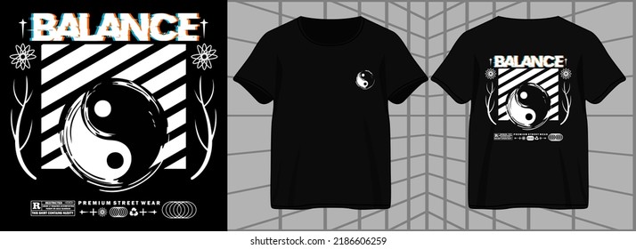 balance yin yang aesthetic graphic design for t shirt streetwear and urban style