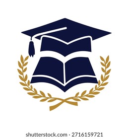 Ausgewogenes akademisches Logo mit horizontalem Erkennungssymbol