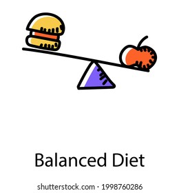 Icono modificable del estilo de doodle de dieta equilibrada 