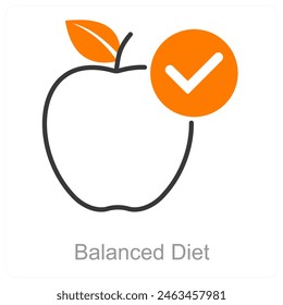 Dieta equilibrada y concepto de icono saludable