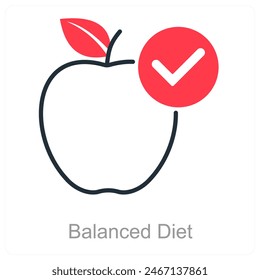Dieta equilibrada y concepto de icono saludable