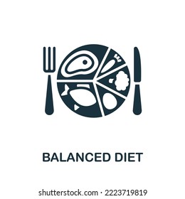 Balanced Diet icon. Monochrome simple Detox Diet icon for templates, web design and infographics