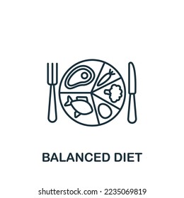 Balanced Diet icon. Monochrome simple Detox Diet icon for templates, web design and infographics