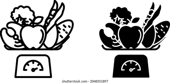 Icono de dieta equilibrada, ilustración vectorial