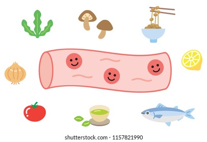 balanced diet keep our blood vessel functioning properly. health care prevention concept illustration isolated on white background