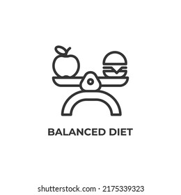 Balanced Diet Line Icon. Linear Style Sign For Mobile Concept And Web Design. Outline Vector Icon. Symbol, Logo Illustration. Vector Graphics