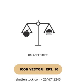 balanced diet menu icons  symbol vector elements for infographic web