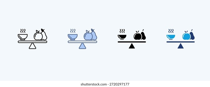 Dieta equilibrada Vector de ilustración de íconos múltiples