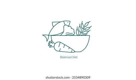 Balanced Diet Vector Icon for Healthy Nutrition and Lifestyle