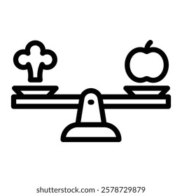 Balanced Diet Vector Line Icon Design