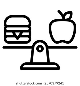Balanced diet Wellness Mental Health icon illustration