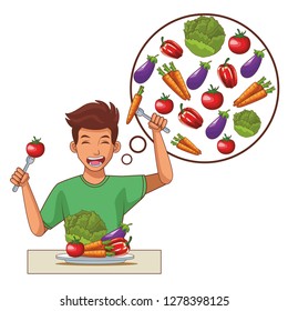 balanced diet young man