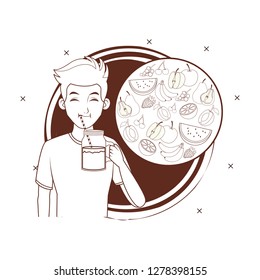balanced diet young man