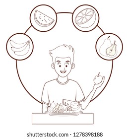 balanced diet young man