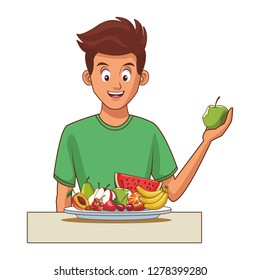 balanced diet young man