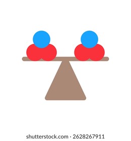 equação equilibrada simples ícone plano ilustração