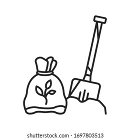 Balanced fertilizer black line icon. Pictogram for web page, mobile app, promo. UI UX GUI design element. Editable stroke.