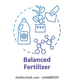 Balanced fertilizer concept icon. Growing houseplants idea thin line illustration. Indoor flowers caring. Home gardening. Vector isolated outline RGB color drawing