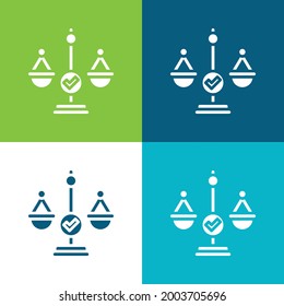 Balanced Flat four color minimal icon set