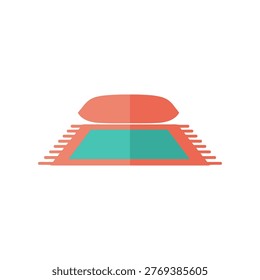 Balanced flat icon of a 525 floor rug, minimalist design, vector illustration, isolated on white background