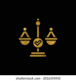 Icono metálico balanceado en oro o vector de logotipo