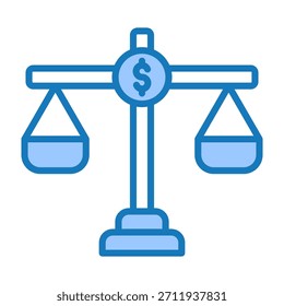 Icono equilibrado azul Ilustración vectorial de diseño de doble tono
