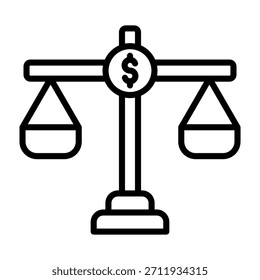 Ilustración vectorial de diseño de línea de íconos equilibrados