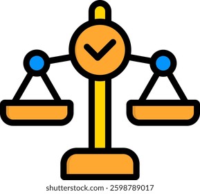 Balanced Icon Lineal Color Vector Illustration