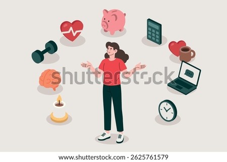 Balanced Life Management Concept Illustration
