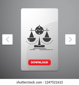 Balanced, management, measure, scorecard, strategy Glyph Icon in Carousal Pagination Slider Design & Red Download Button