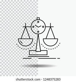 Balanced, management, measure, scorecard, strategy Line Icon on Transparent Background. Black Icon Vector Illustration