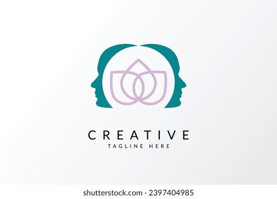 Ilustración del icono vectorial del logotipo de la mente equilibrada