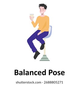 Balanced Pose Vector Illustration Which can easily edit or modify
