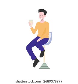 Balanced Pose Vector Illustration Which can easily edit or modify
