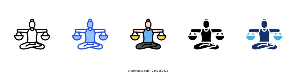 Balanced Scale Icon Collection With Multiple Styles