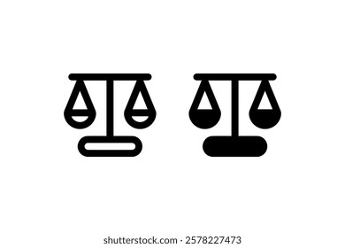 Balanced Scale Icon Representing Justice and Law Vector