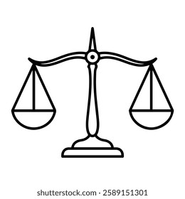 Balanced Scale Icon Representing Justice, Work-Life Balance, and Stability