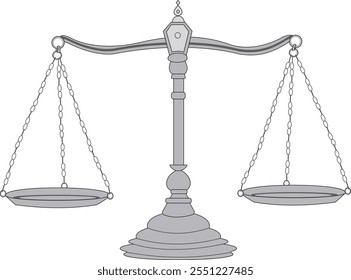 balanced scale vector illustration isolated