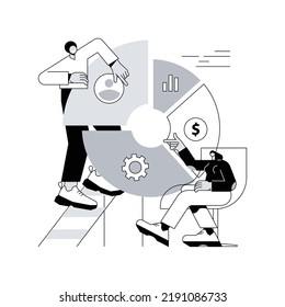 Balanced scorecard abstract concept vector illustration. Performance measurement, enterprise strategic goals, planning and management system, set target and monitor progress abstract metaphor.