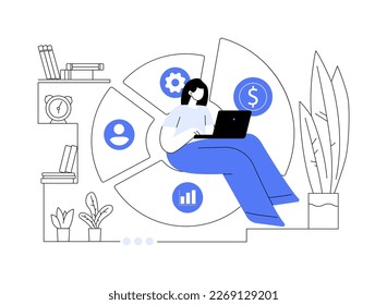 Balanced scorecard abstract concept vector illustration. Performance measurement, enterprise strategic goals, planning and management system, set target and monitor progress abstract metaphor.