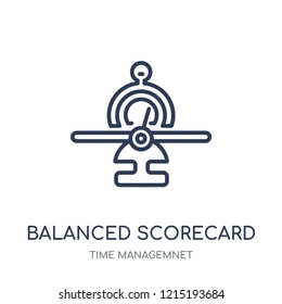 Balanced scorecard icon. Balanced scorecard linear symbol design from Time managemnet collection.