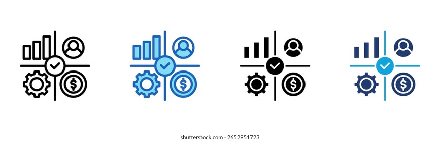 Balanced Scorecard icon Multi Style Vector Illustration